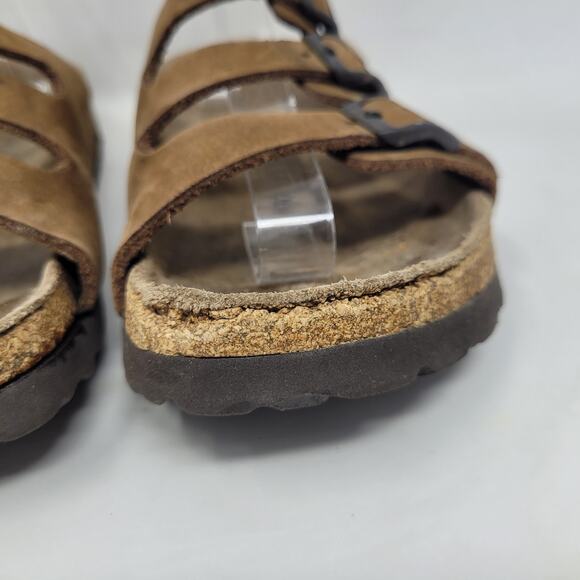 Birkenstock Betula Sandals Womens EU40 US6 Brown Nubuck Triple Straps Buckles - Picture 13 of 14